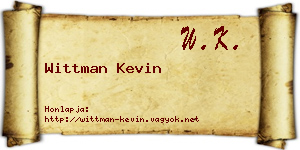 Wittman Kevin névjegykártya