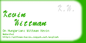 kevin wittman business card
